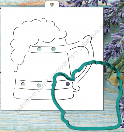 Изображение Вырубка+трафарет «Кружка пива»